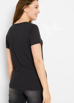 Mujer bonprix bonprix Camiseta con hilo flameado y manga corta