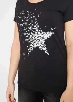 Mujer bonprix bonprix Camiseta con hilo flameado y manga corta