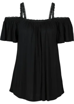 Mujer bonprix bonprix Camiseta con hombros al descubierto de viscosa suave