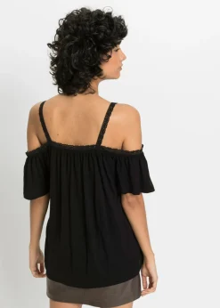Mujer bonprix bonprix Camiseta con hombros al descubierto de viscosa suave