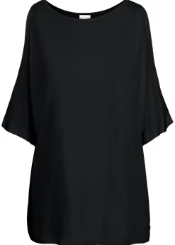 bonprix bonprix Camisetas>Camiseta con hombros al descubierto de viscosa Negro