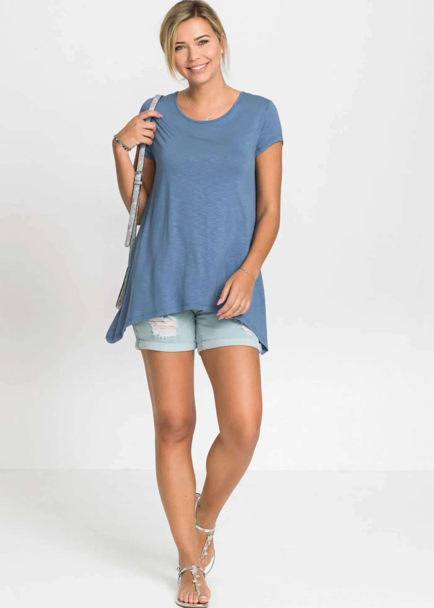 Mujer bonprix bonprix Camiseta con largo asimétrico