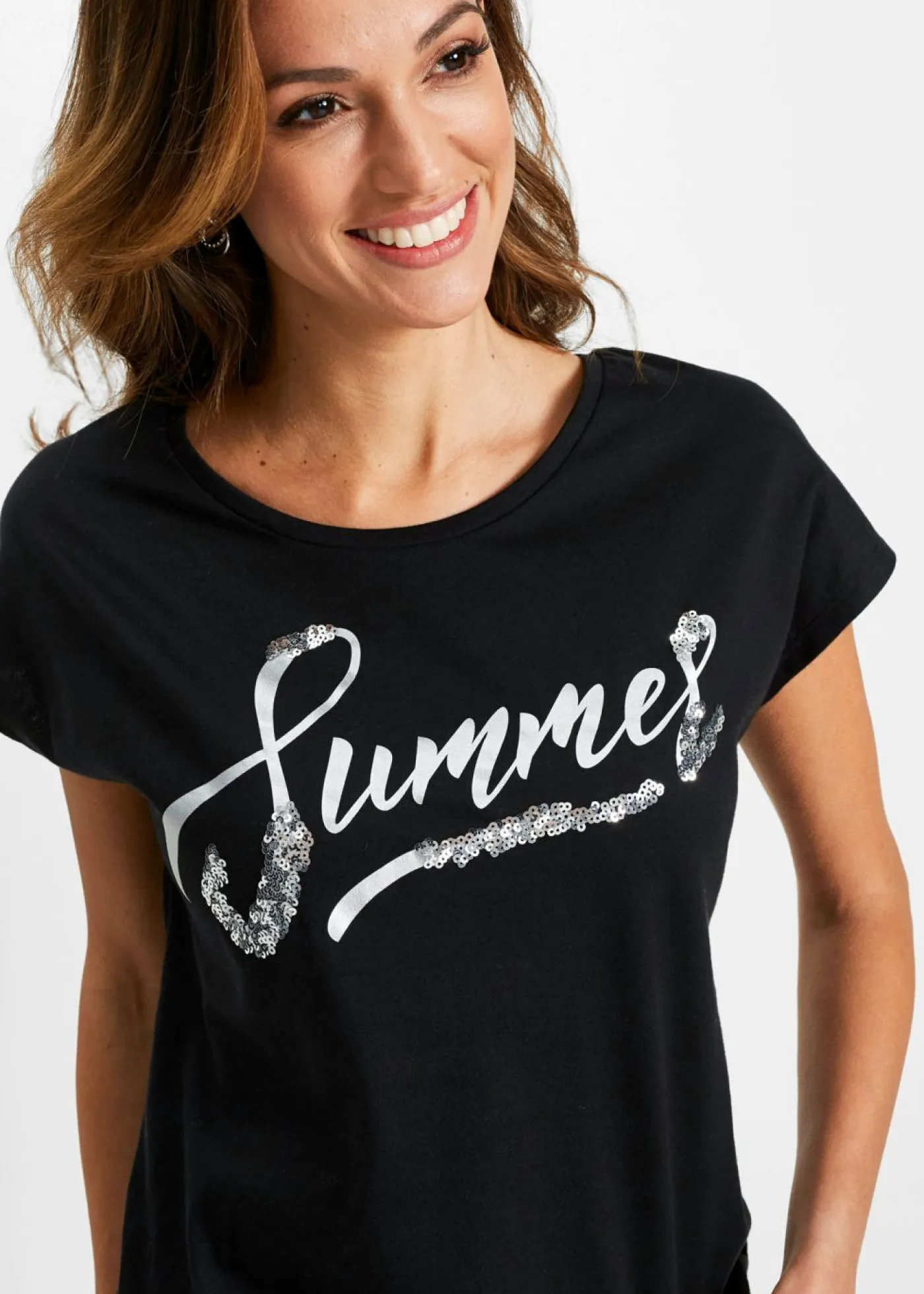 Mujer bonprix bonprix Camiseta con lentejuelas