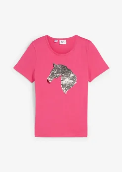 Niños bonprix bonprix Camiseta con lentejuelas que cambian de color para niñas de algodón orgánico