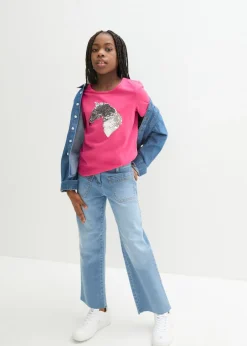 Niños bonprix bonprix Camiseta con lentejuelas que cambian de color para niñas de algodón orgánico