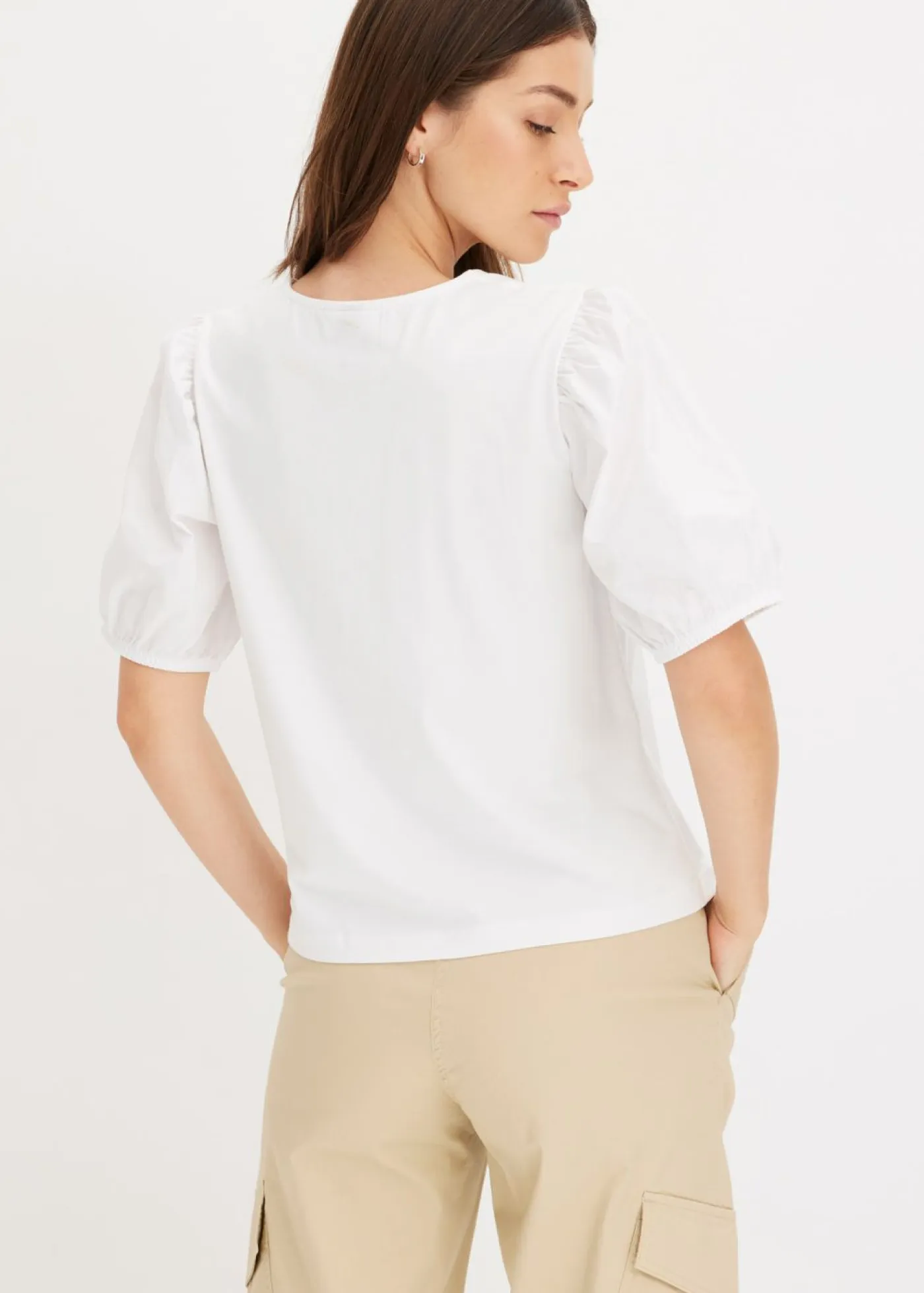 bonprix bonprix Camisetas|Novedades>Camiseta con mangas abullonadas Blanco
