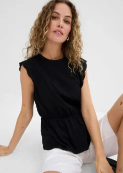 Mujer bonprix bonprix Camiseta con patrón calado