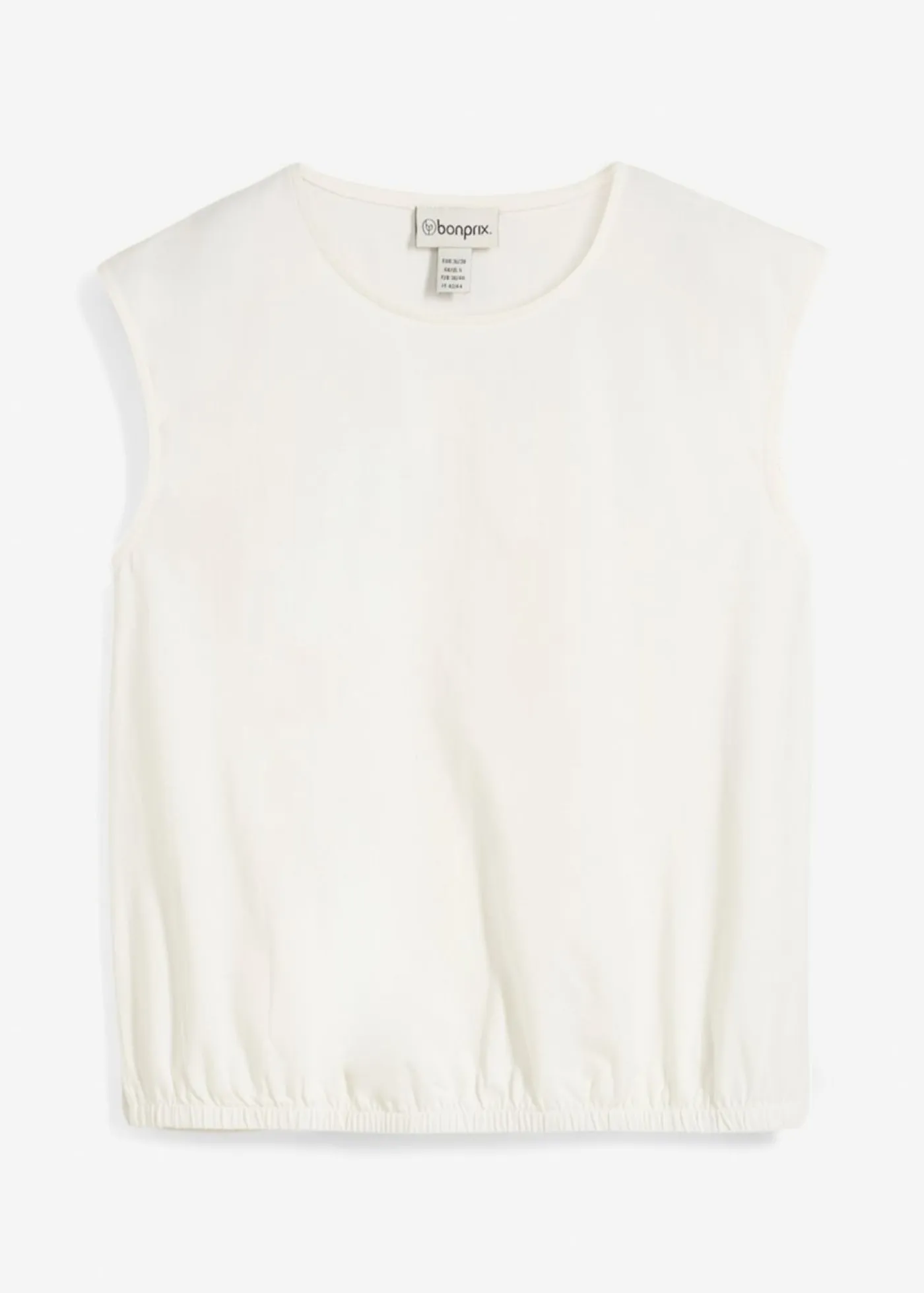 bonprix bonprix Camisetas>Camiseta con puños elásticos Blanco lana