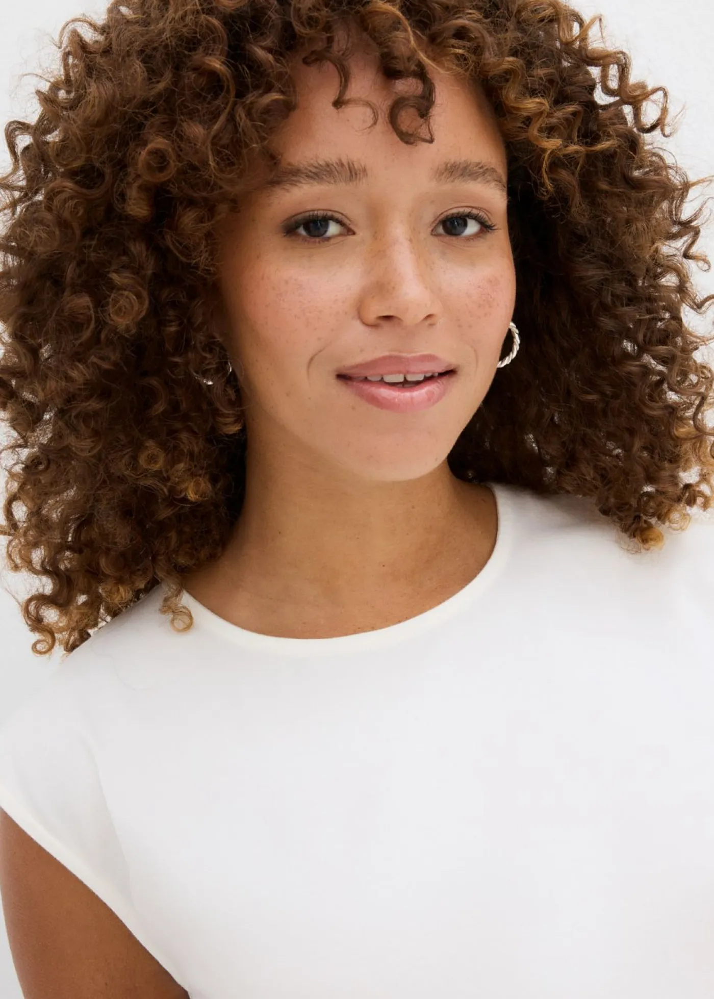 bonprix bonprix Camisetas>Camiseta con puños elásticos Blanco lana