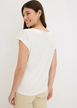 Mujer bonprix bonprix Camiseta con ribete de satén