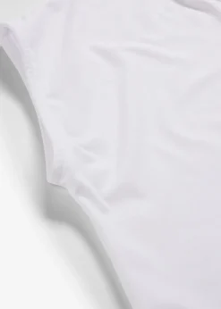 bonprix bonprix Camisetas|Novedades>Camiseta con ribete de satén Blanco