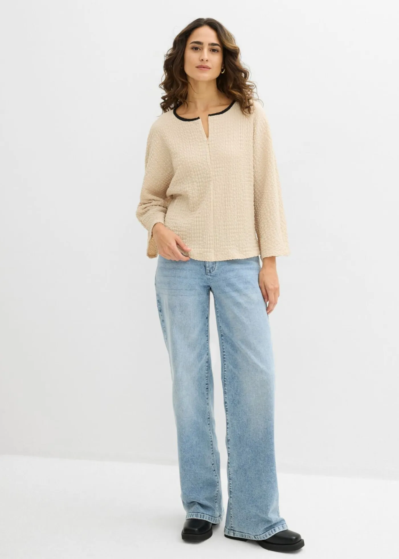 Mujer bonprix bonprix Camiseta con ribete en contraste