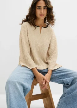 Mujer bonprix bonprix Camiseta con ribete en contraste