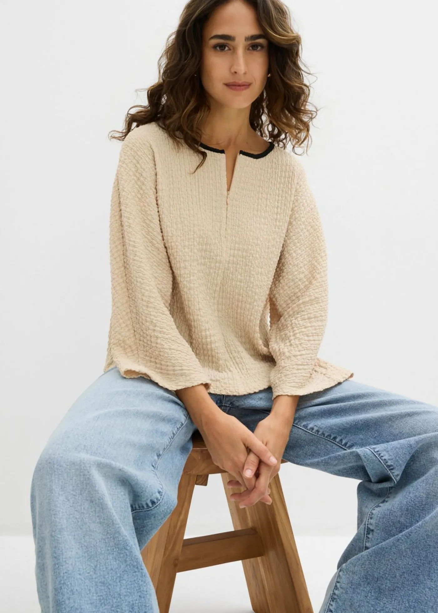 Mujer bonprix bonprix Camiseta con ribete en contraste