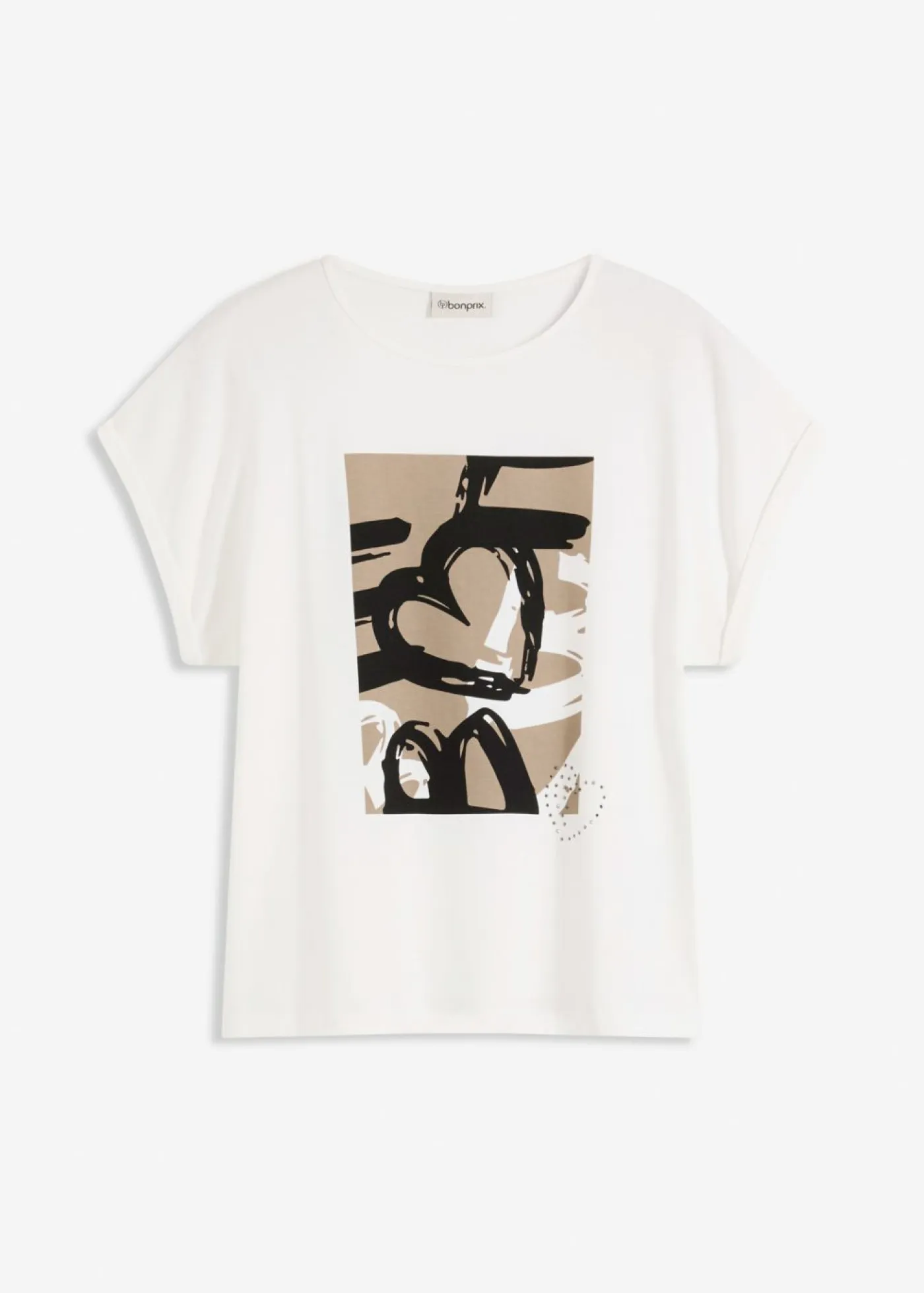 Mujer bonprix bonprix Camiseta con viscosa y piedras brillantes