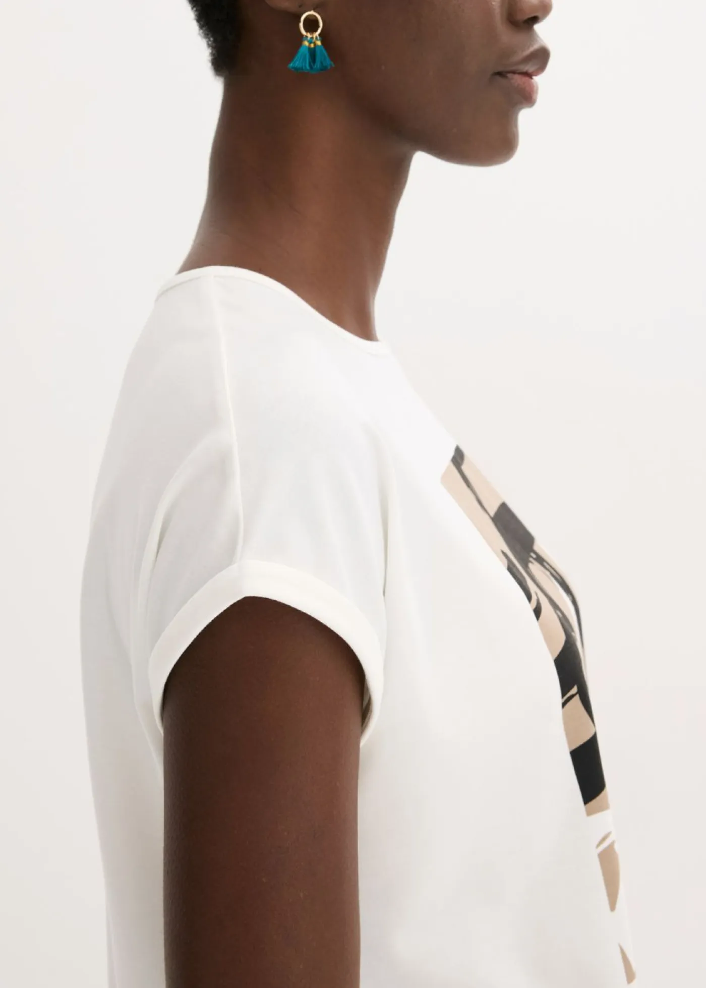 Mujer bonprix bonprix Camiseta con viscosa y piedras brillantes