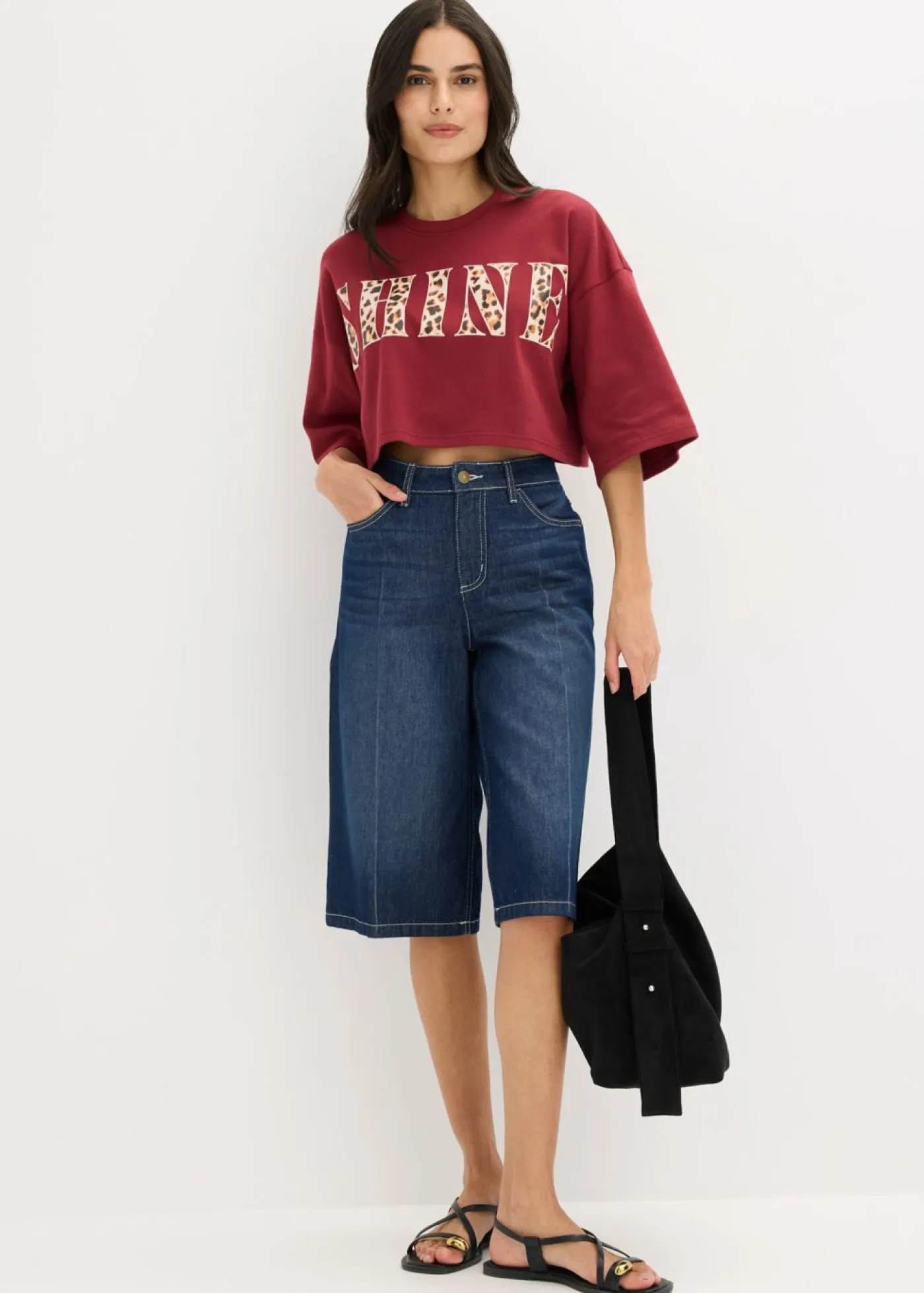 Mujer bonprix bonprix Camiseta corta de algodón orgánico puro