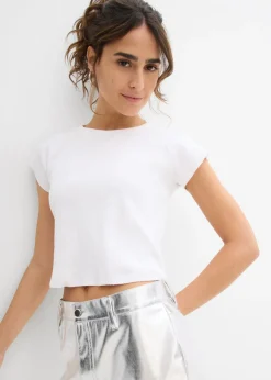 Mujer bonprix bonprix Camiseta corta de canalé