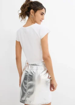 Mujer bonprix bonprix Camiseta corta de canalé