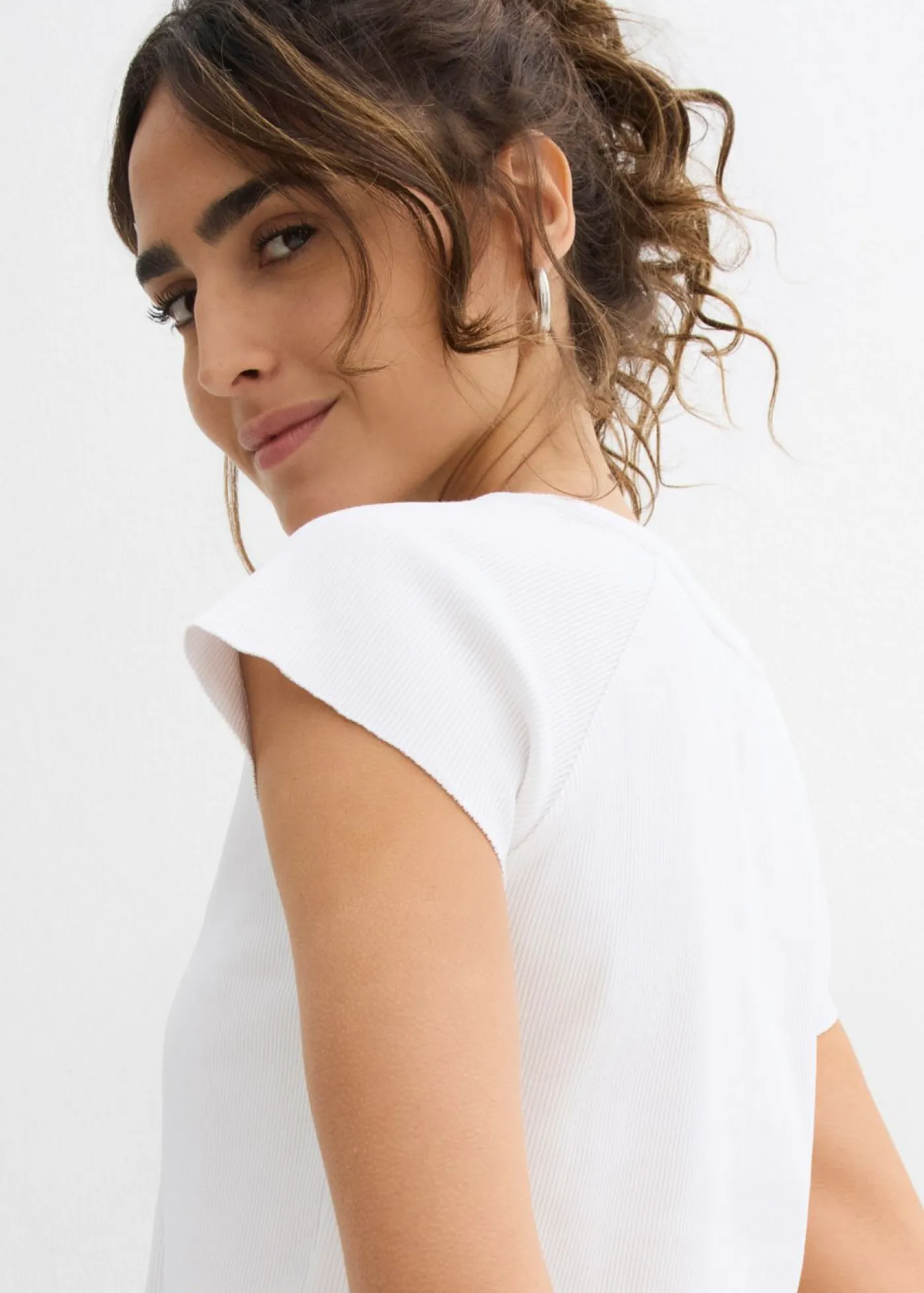 Mujer bonprix bonprix Camiseta corta de canalé