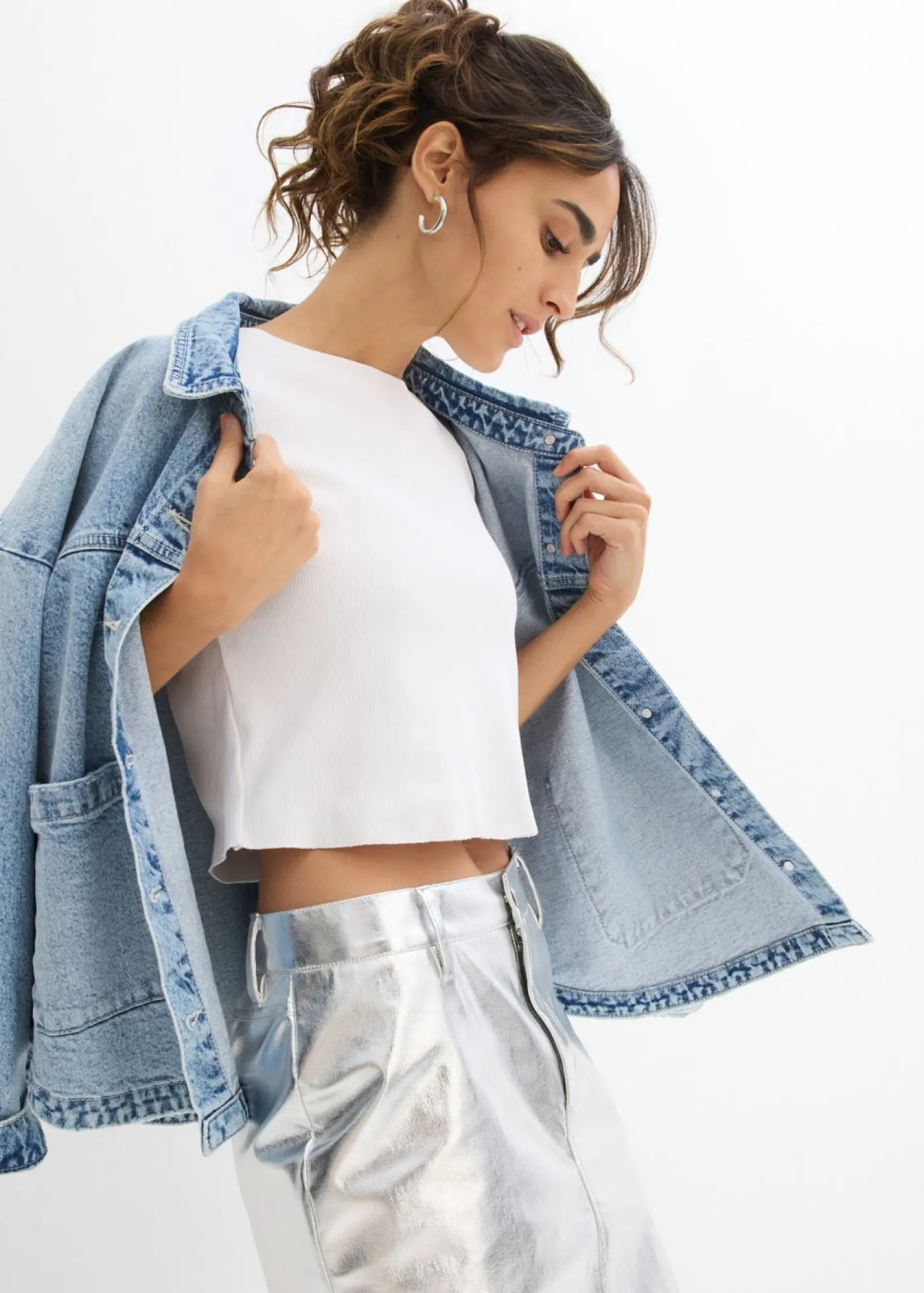 Mujer bonprix bonprix Camiseta corta de canalé