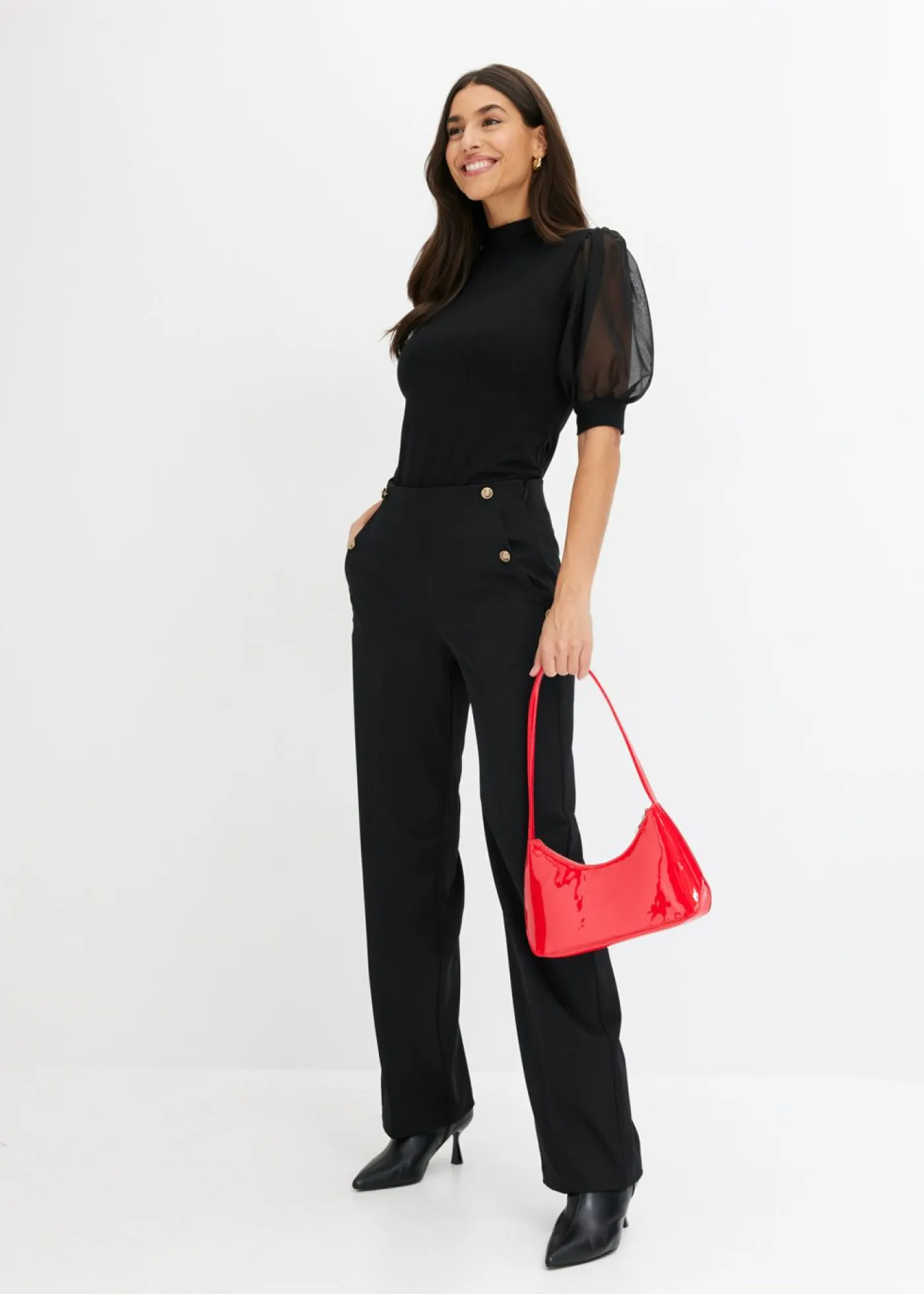 bonprix bonprix Camisetas>Camiseta de algodón Negro