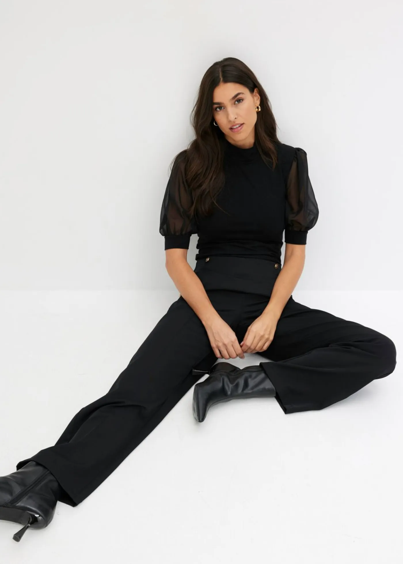 bonprix bonprix Camisetas>Camiseta de algodón Negro