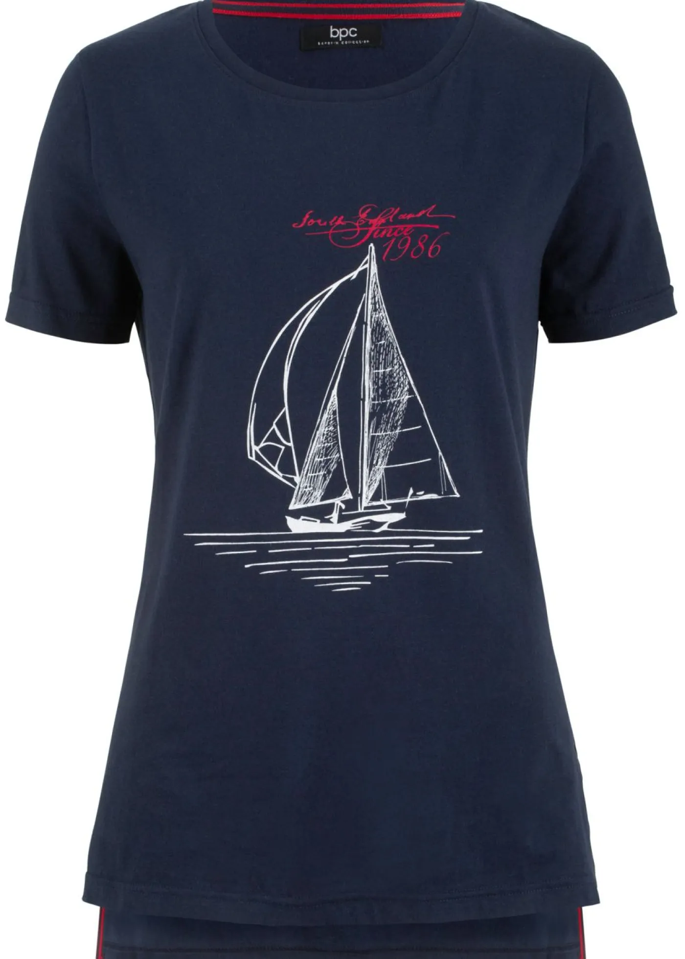 Mujer bonprix bonprix Camiseta de algodón con abertura lateral y estampado