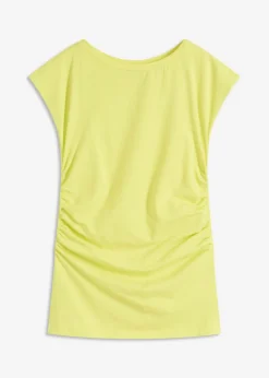 bonprix bonprix Camisetas>Camiseta de algodón con elástico Amarillo cítrico