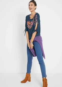 Mujer bonprix bonprix Camiseta de algodón con hombros al descubierto