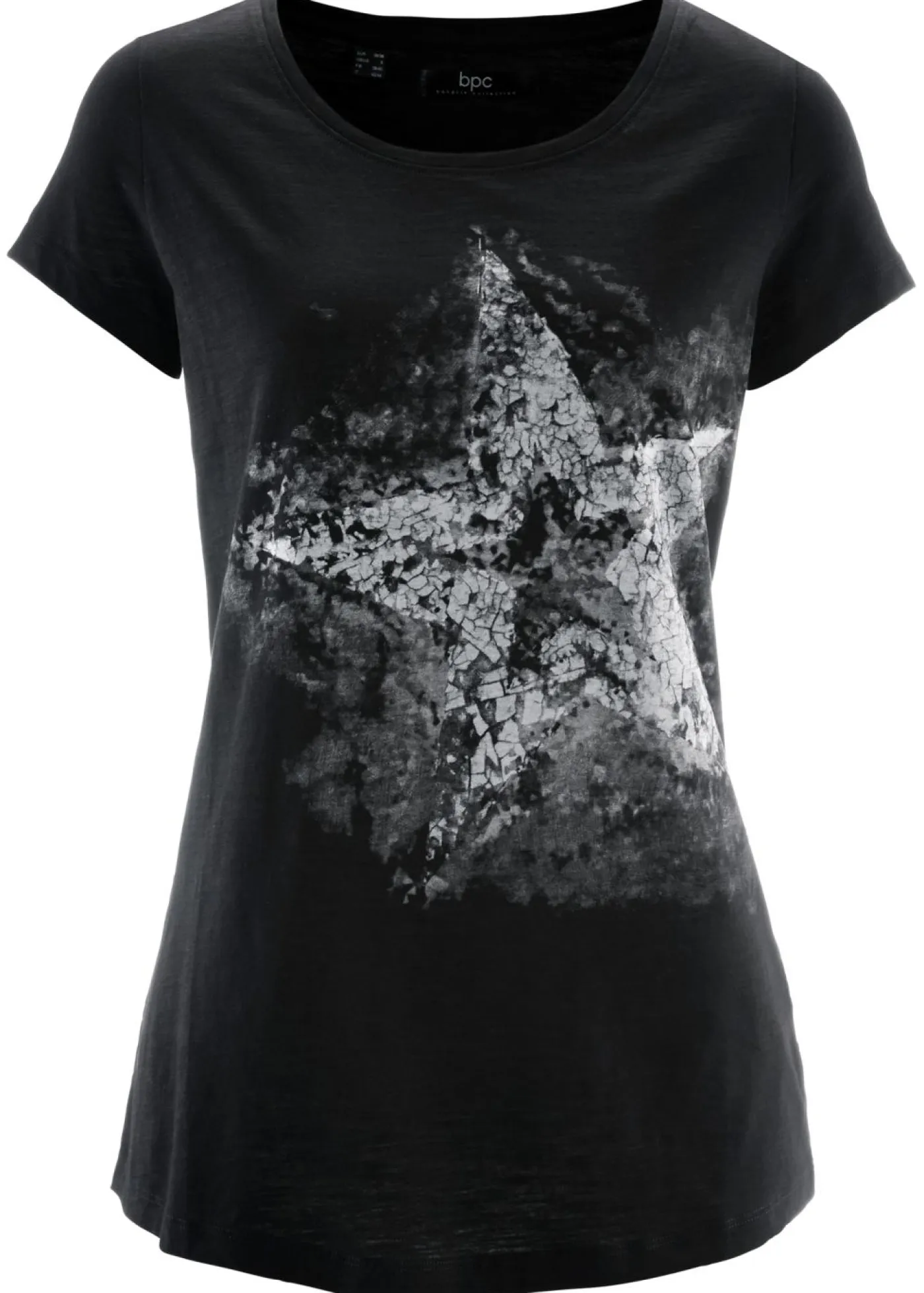 Mujer bonprix bonprix Camiseta de algodón e hilo flameado con manga corta