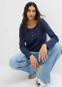 Mujer bonprix bonprix Camiseta de algodón ecológico puro con cuello redondo