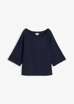 Mujer bonprix bonprix Camiseta de algodón orgánico grueso con mangas raglán