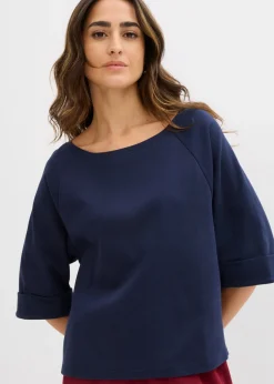 Mujer bonprix bonprix Camiseta de algodón orgánico grueso con mangas raglán