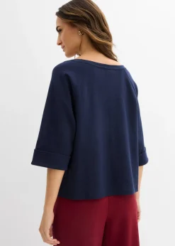 Mujer bonprix bonprix Camiseta de algodón orgánico grueso con mangas raglán