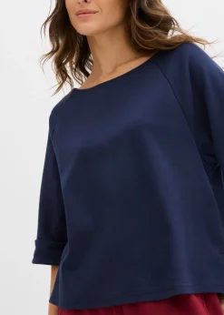 Mujer bonprix bonprix Camiseta de algodón orgánico grueso con mangas raglán