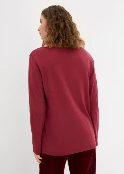 Mujer bonprix bonprix Camiseta de algodón orgánico puro con botones