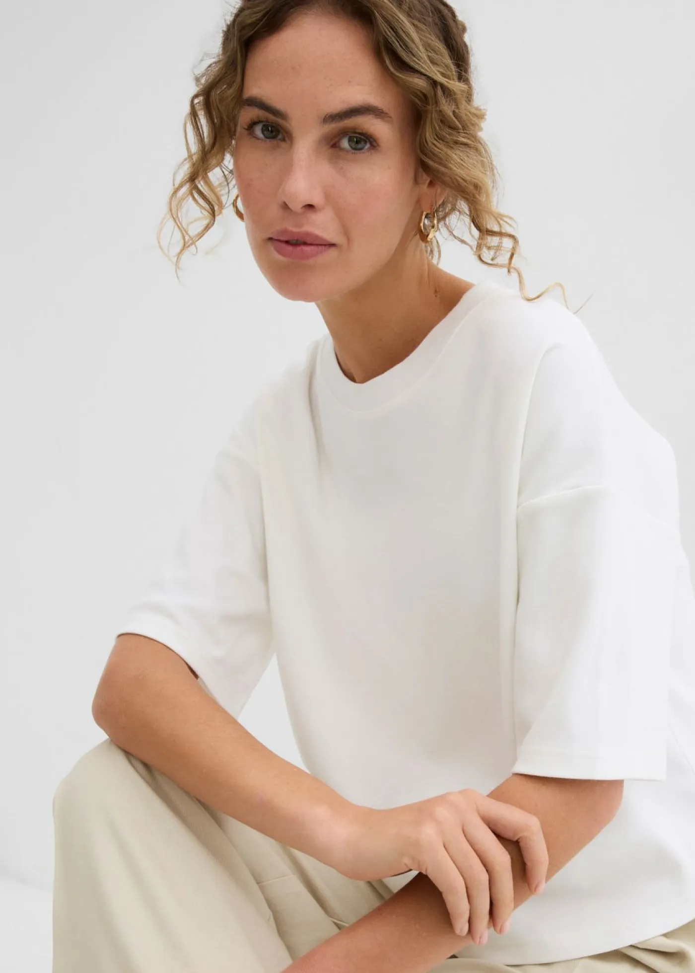 bonprix bonprix Esenciales|Camisetas>Camiseta de algodón orgánico puro Blanco lana