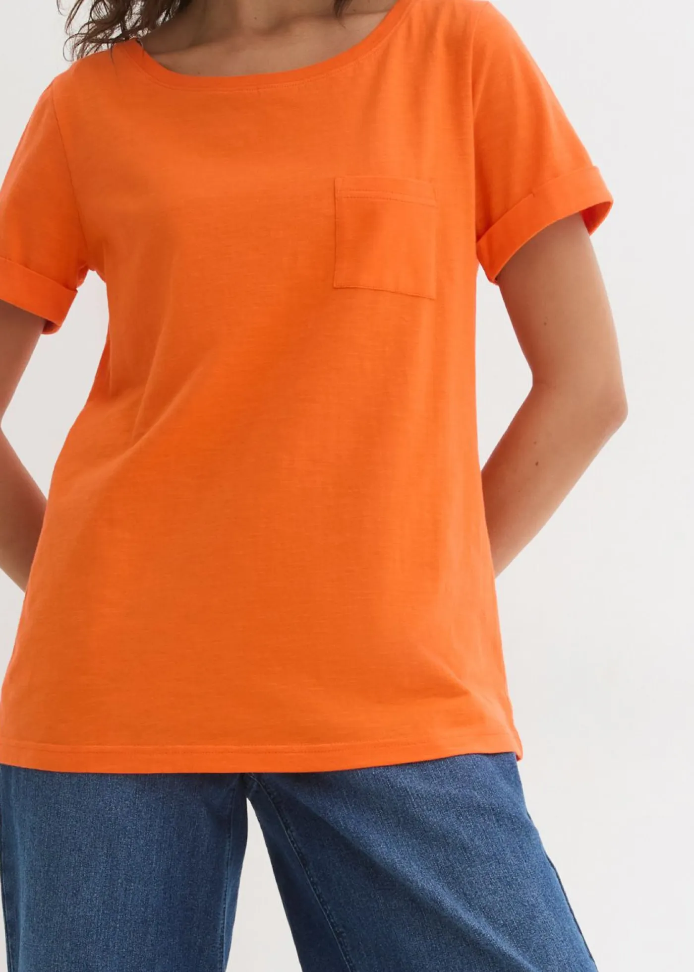 bonprix bonprix Básicos|Camisetas>Camiseta de algodón orgánico puro Naranja cálido