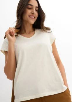 Mujer bonprix bonprix Camiseta de algodón orgánico puro (2 unidades)