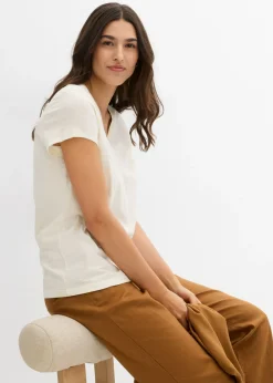 Mujer bonprix bonprix Camiseta de algodón orgánico puro (2 unidades)