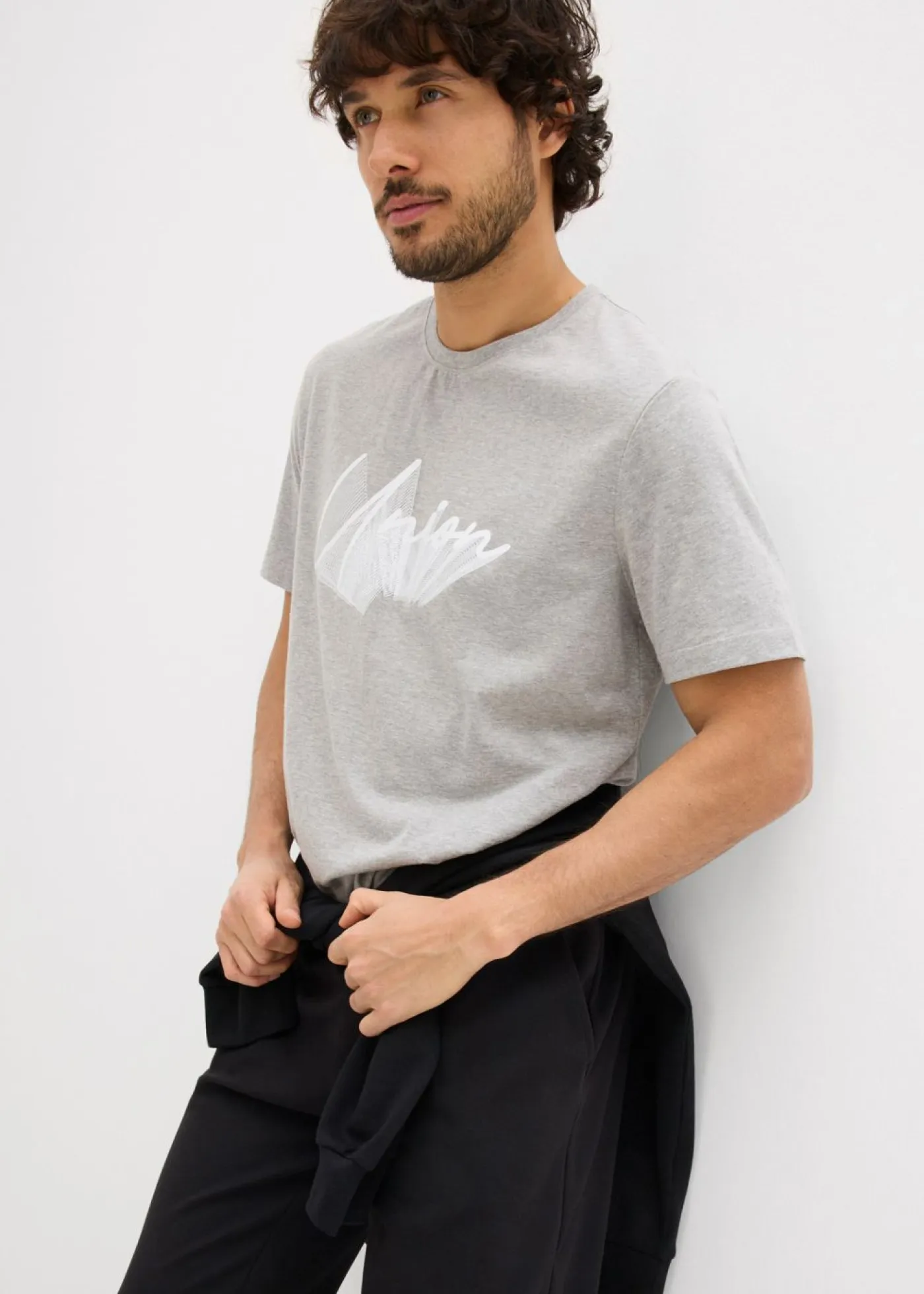 bonprix bonprix Camisetas Y Polos>Camiseta de algodón orgánico puro Gris claro jaspeado