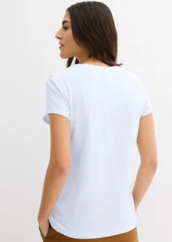 Mujer bonprix bonprix Camiseta de algodón orgánico puro (2 unidades)
