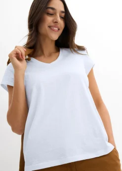 Mujer bonprix bonprix Camiseta de algodón orgánico puro (2 unidades)