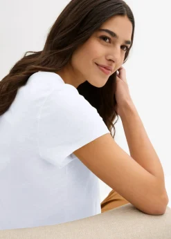 Mujer bonprix bonprix Camiseta de algodón orgánico puro (2 unidades)