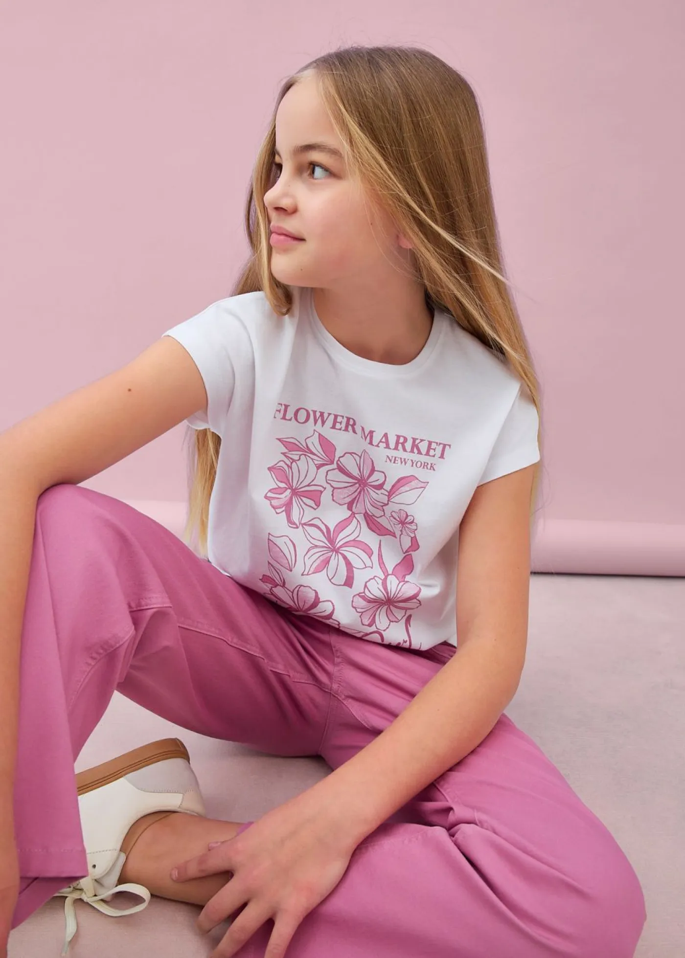 bonprix bonprix Ropa 9 A 16 Años·Camisetas Y Camisas|Ropa 9 A 16 Años·Novedades>Camiseta de algodón orgánico puro Blanco de flores