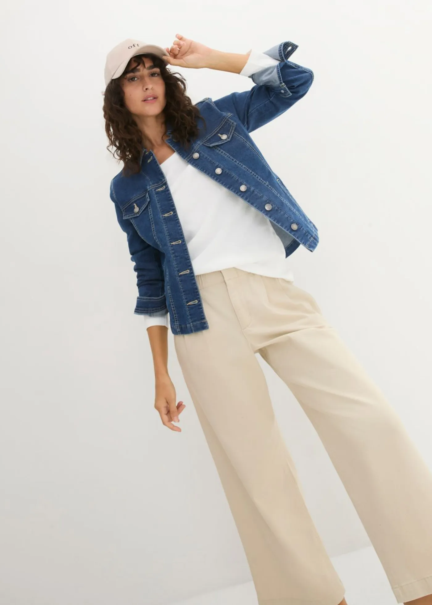 bonprix bonprix Básicos|Camisetas>Camiseta de algodón orgánico puro con manga larga Blanco