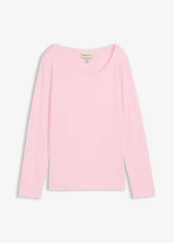 bonprix bonprix Básicos|Camisetas>Camiseta de algodón orgánico puro con manga larga rosa cristal