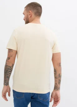 Hombre bonprix bonprix Camiseta de algodón orgánico puro con cuello henley (3 unidades)