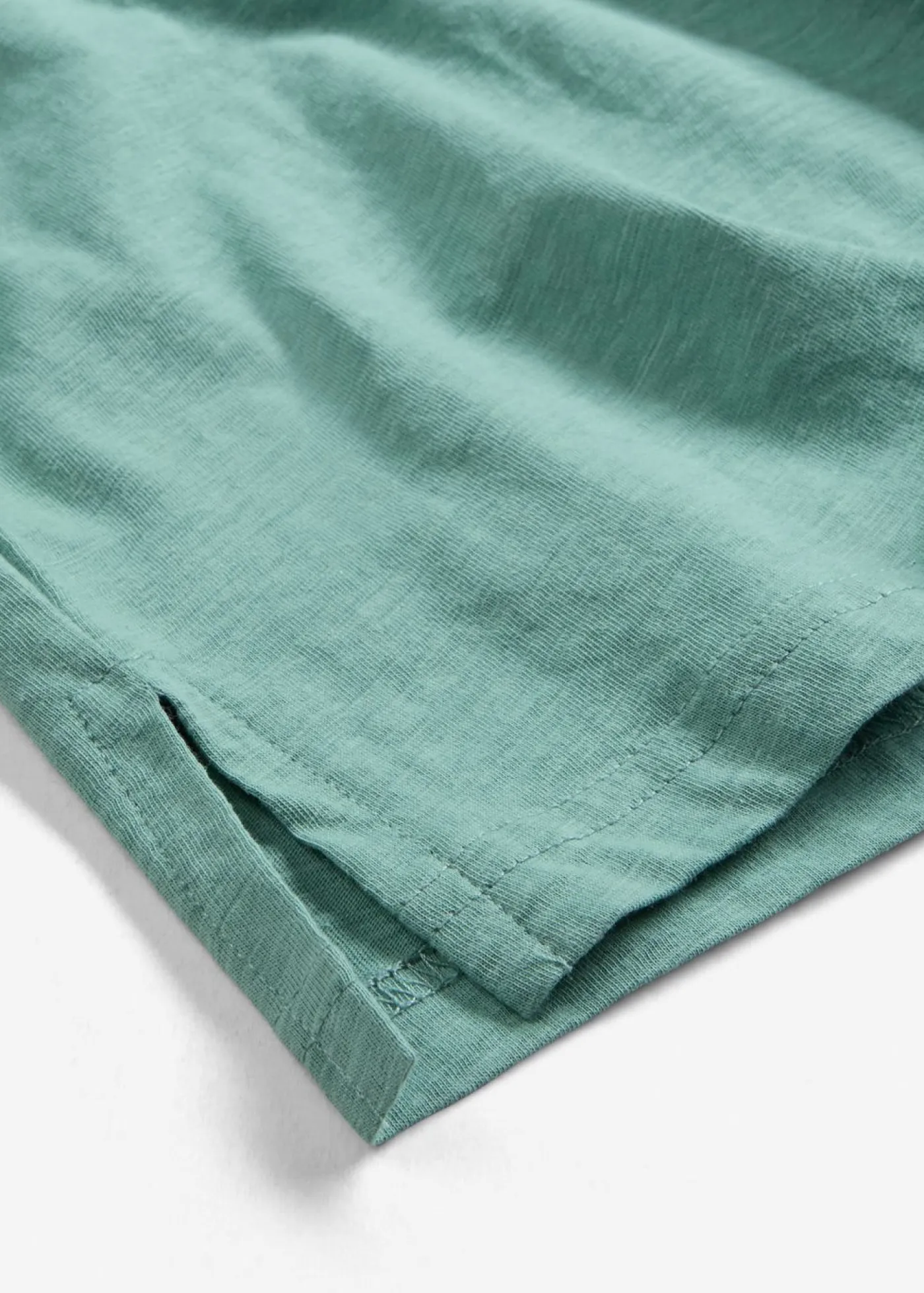 bonprix bonprix Camisetas>Camiseta de algodón orgánico puro con botones Salvia ahumado